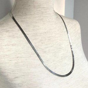 24" Italy Sterling 925 Herringbone Chain Necklace